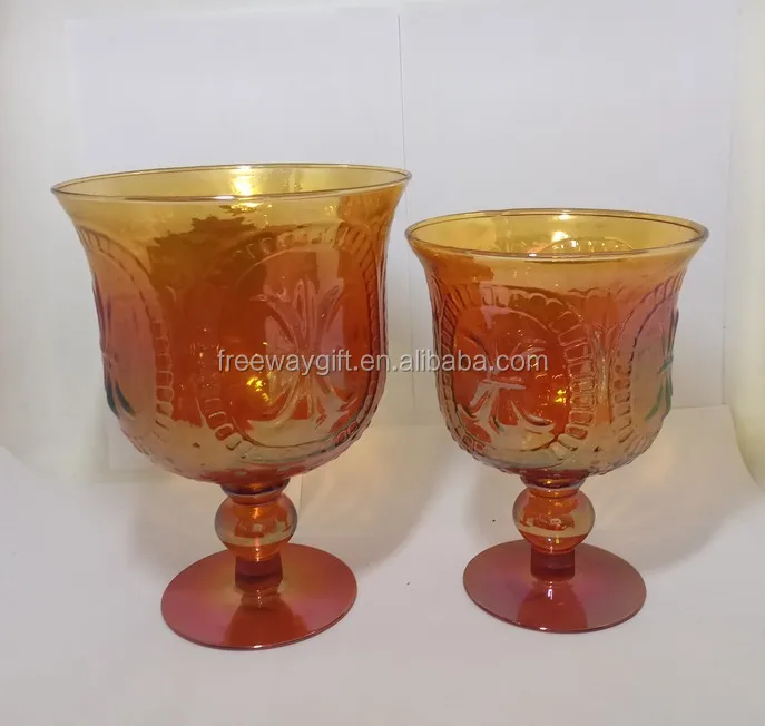 colored glass candle holders