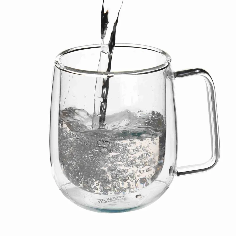 

coffee cup straight glass thickening double-layer transparent insulation heat-resistant glass tea cup