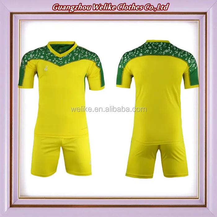 yellow and green soccer jersey
