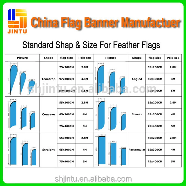 Feather Flag Aluminum Pole Vertical Flag Rectangle Banner Flags