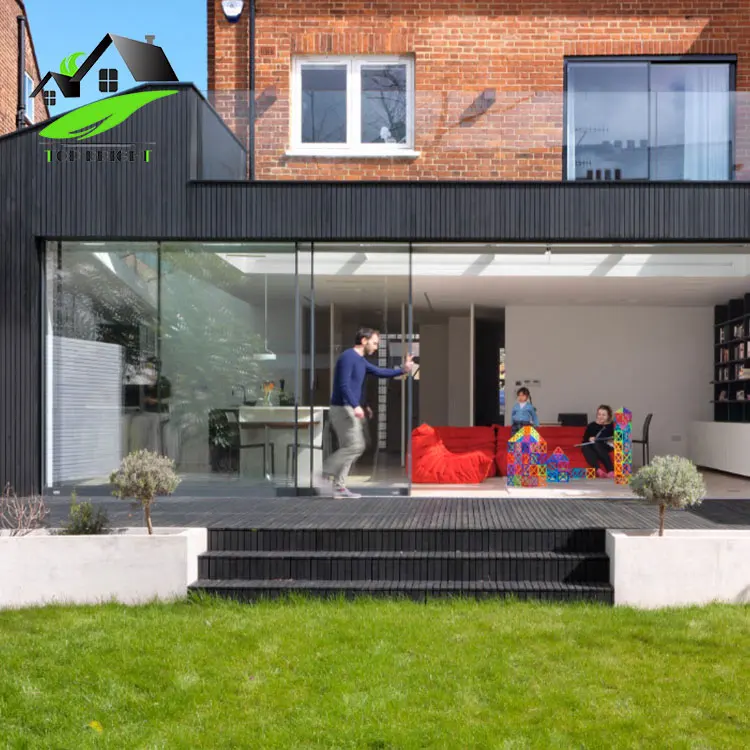 Garden Soundproof Tempered Glass Aluminum Alloy Sliding Partition Doors