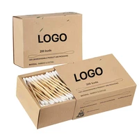 

New Organic Double Head Eco Friendly Packaging Custom Specifications 100pcs 200pcs 500pcs Ear Sticks Cleaner Bamboo