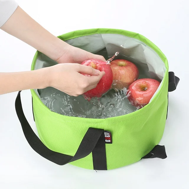 

Cloth Fabric Foldable Bucket Camping Basin For Travel