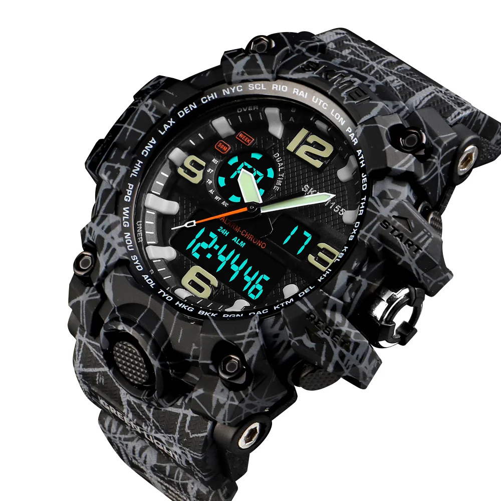 

SKMEI 1155 jam tangan custom sport watch 50 meter waterproof digital men wrist watch, Blue;black;red;gold;kakhi;green;denim blue