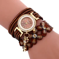 

2019 Beautiful Women Quartz Bracelet Watch Ladies Wrap Crystal Flower Pendant Wristwatch relogio WW004