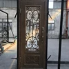 Modern style simple design single swing wrought iron front entry door