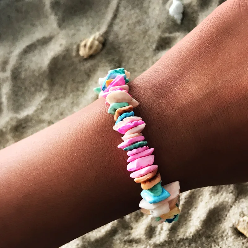 

New Fashion For Summer Bracelet Beach Bracelet Gravel Shell Bracelet, 4 colors available