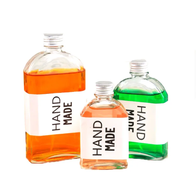 New Product High Quality Eco-Friendly Flat Glass Bottle Reusable Transparent Bottle