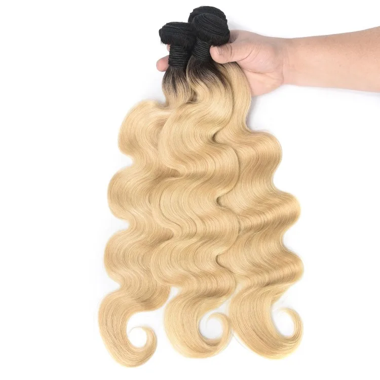 

100% Virgin Brazilian Human Hair Tone Ombre Human Hair Bundles 1B/613 Body Wave Hair Extension, Ombre 1b/613 color