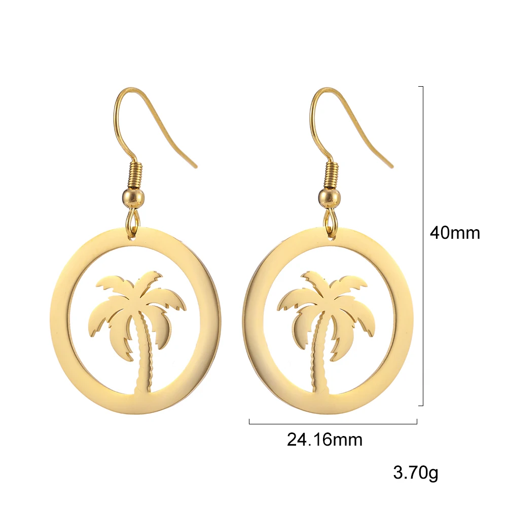 

Unique Simple Fashion Stainless Steel Geometrical Shape Gold Plated Plated Hollow Out Earrings For Wholesales, Gun black plated