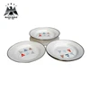 Oval plain stock decorative iron cast enamel metal plate sets for food
