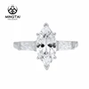 14K Marquise and Baguette Cut CZ Wedding Three Stone Rings Ladies Jewelry Women 2018