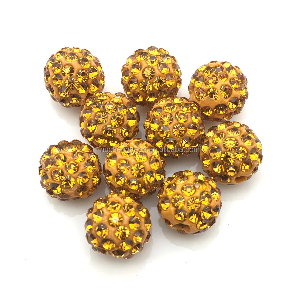 

6 Rows Gold Yellow Crystal Quality Wholesale Micro Pave Disco Crystal Beads Bracelet Spacer