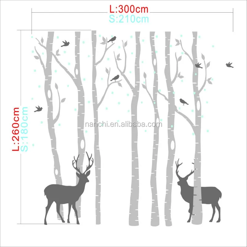 Two Deer Frolic Tree Wall Stickers Home Decoration Living Room Kid S Room Wallpapers Pvc Removable Carved Wall Decals Buy Two Deer Frolic Tree Wall Stickers Home Decoration Living Room Kid S Room Wallpapers Pvc