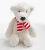 Wholesales OEM Customized cute and soft stuffed own design 12inch holiday polar bear with scarf