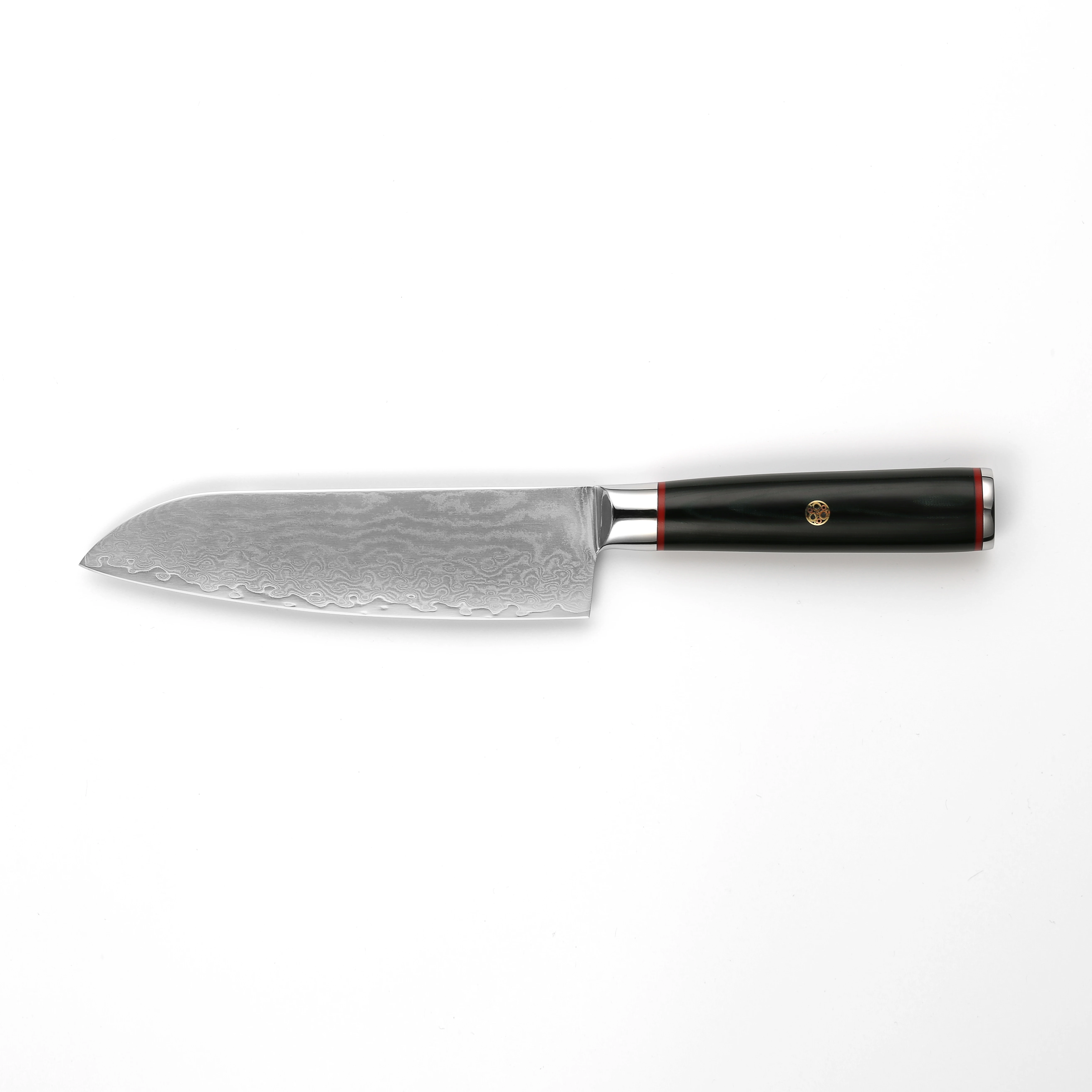 

Luckytime DMS-LT04A4,damascus steel  Japanese santoku Knife with G10 handle