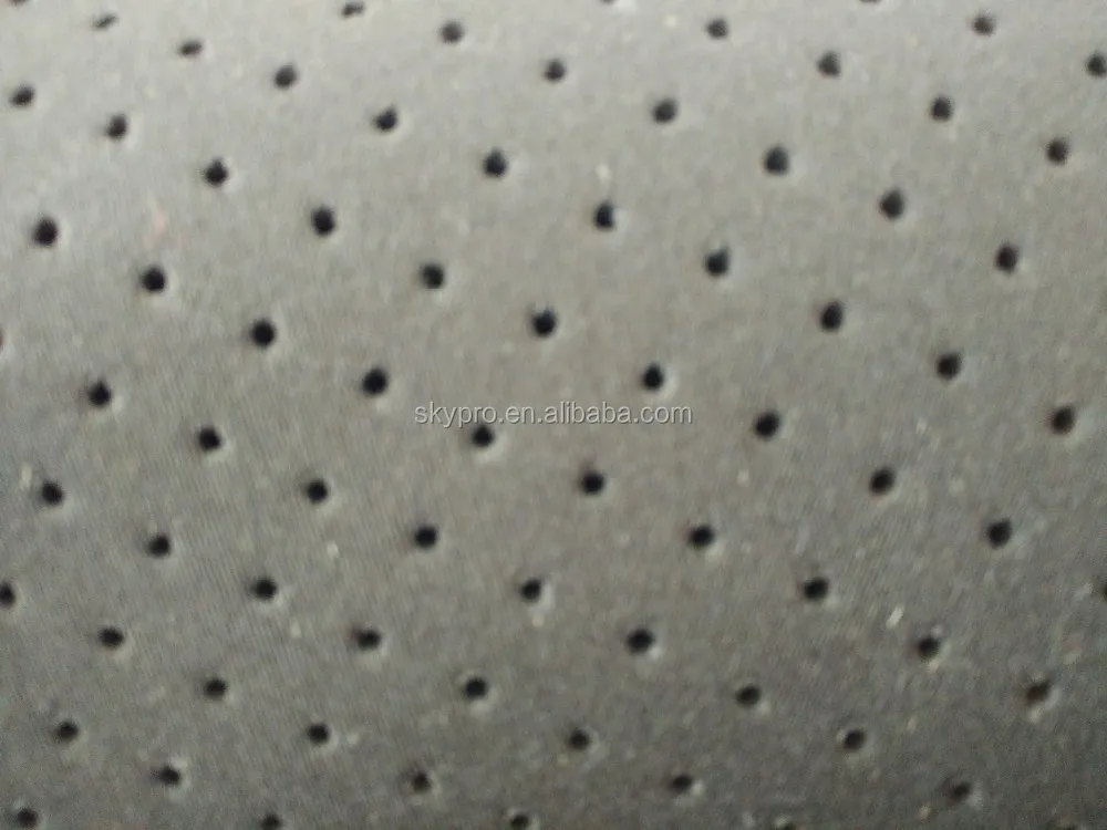 Breathable Black Mesh Neoprene Perforated Rubber Sheet With Spandex