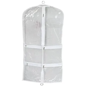 Fold For Travel Or Hang In Closet Clear Garment Bags With Pockets
