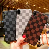 

Luxury brand check pattern plastic tpu phone case for iPhone Xs