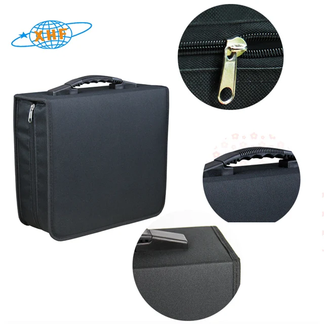 
New Fashion Custom Square Waterproof PU Polyester Black Games CD Display Case Storage Bag 