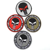 

Stock Embroidery Round God will judge our ENEMES punisher patch