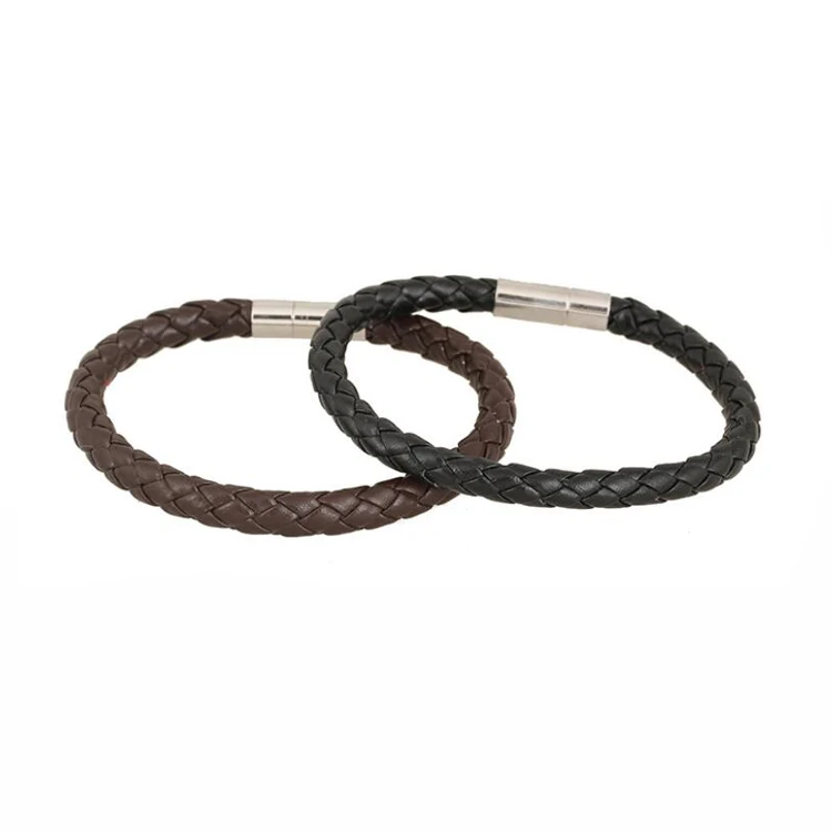 

wholesale Woven leather bracelet jewelry man fashion bracelet, Brown/black