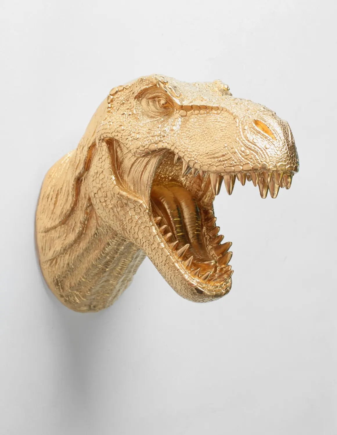 gold t rex head