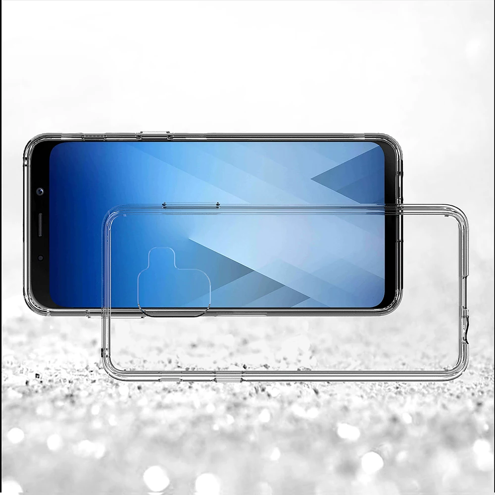 

For Samsung Galaxy A8 Plus 2018 Acrylic Crystal Soft TPU Bumper Cell Phone Case 1.5mm Thickness, N/a