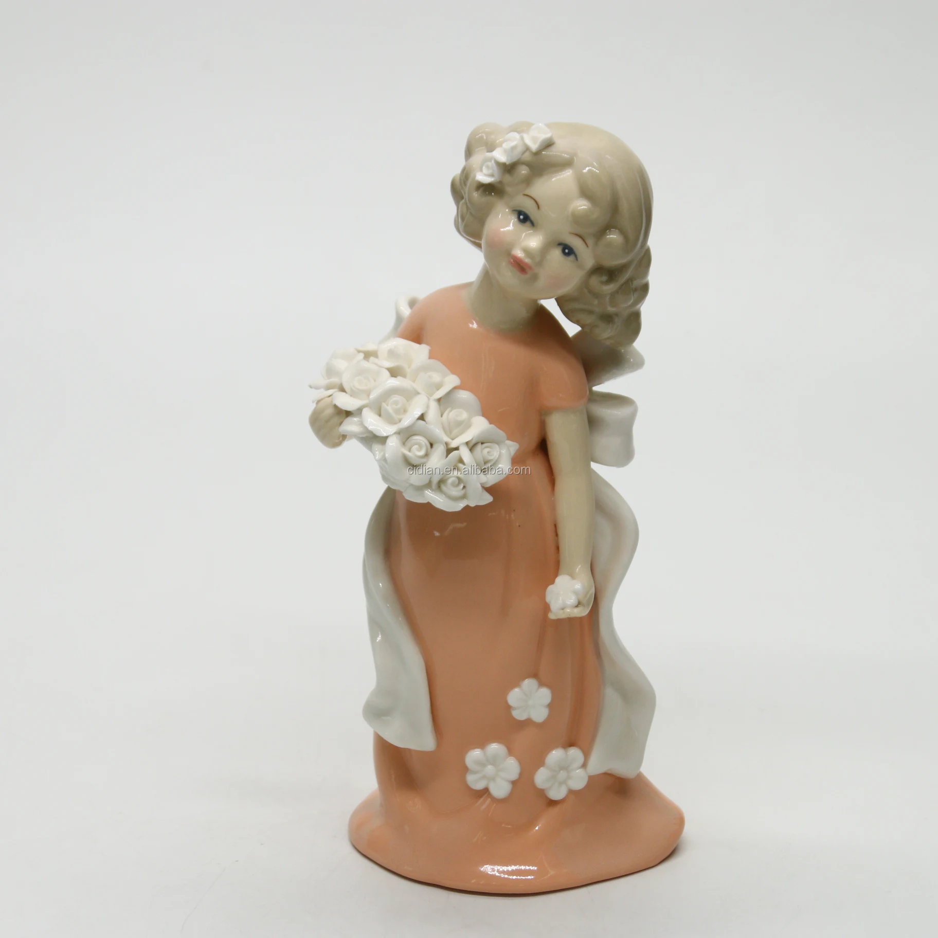 家装瓷花仙女陶瓷小俑