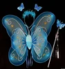 hot fix rhinestone feather angel wings Blue Feather Butterfly Wing Set