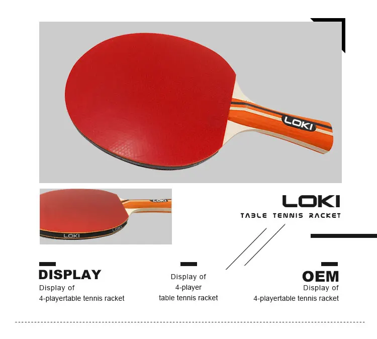 Loki Wholesale Professional Wood 4 Player Table Tennis Racket Ping Pong