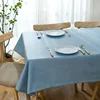 Best sell modern style solid color cotton and linen stock table cloth for home and hotel