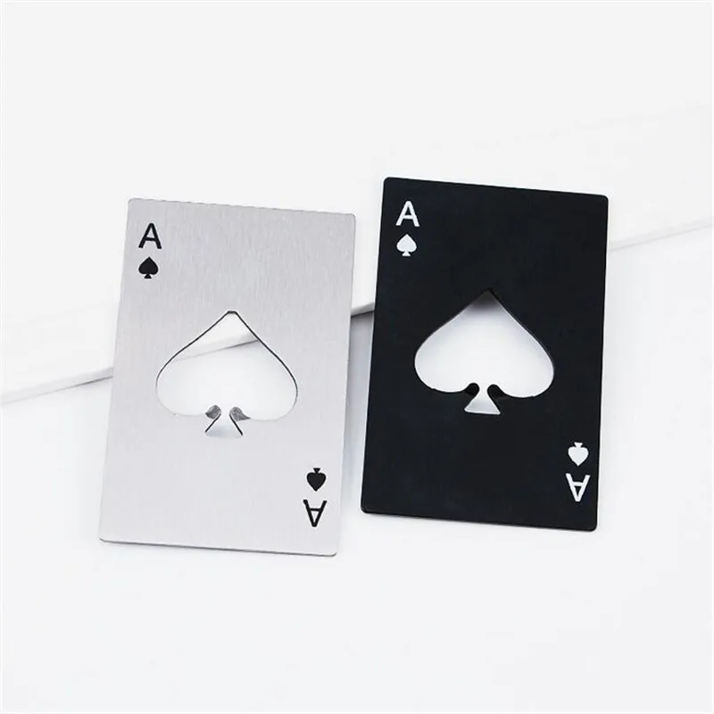 

Black Poker Bottle Opener , Stainless Steel Credit Card Size Casino Bottle Opener for Your Wallet , Beer Bottle Opener