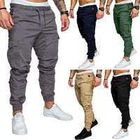 

Mens Joggers Solid Multi-pocket Pants Sweatpants M-4XL Custom Pants Men OEM