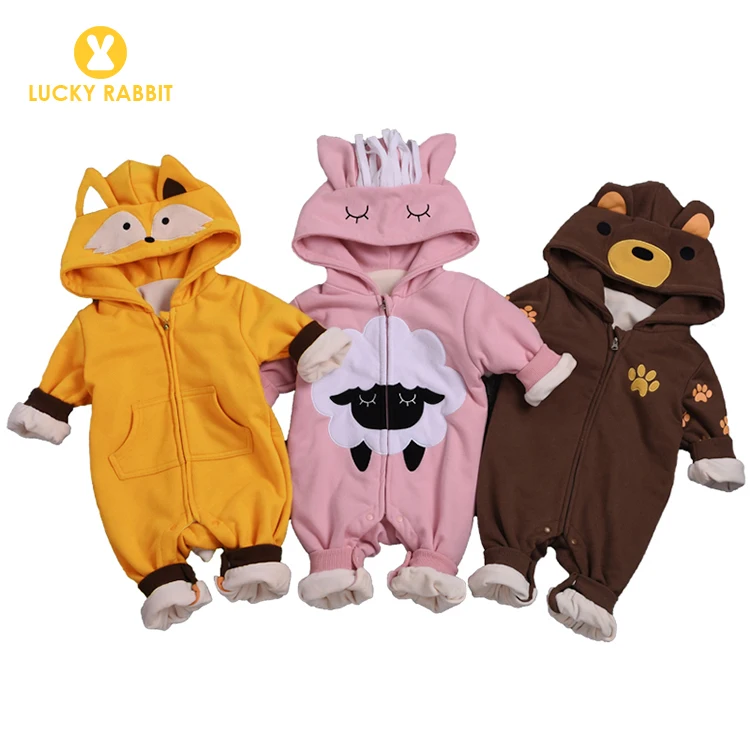 

Cheap Zip Cute Newborn Infant Baby Boy Rompers Winter Clothes Crawling Clothing Newborn Baby Girl Boy Animal Romper