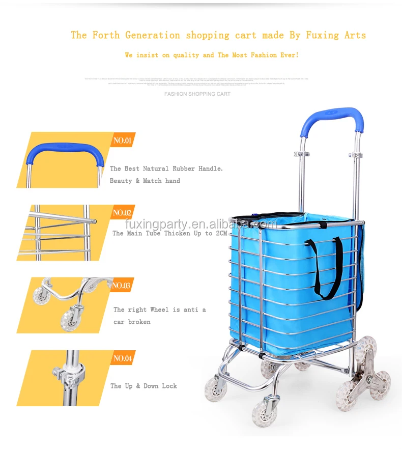 
Fuxing hand trolley shopping trolley bag stair climbing trolleyfoldable trolley climb stair 