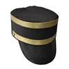 Custom Black And Gold Adult Hotel Doorman Hats Engineer Train Conductor Hat