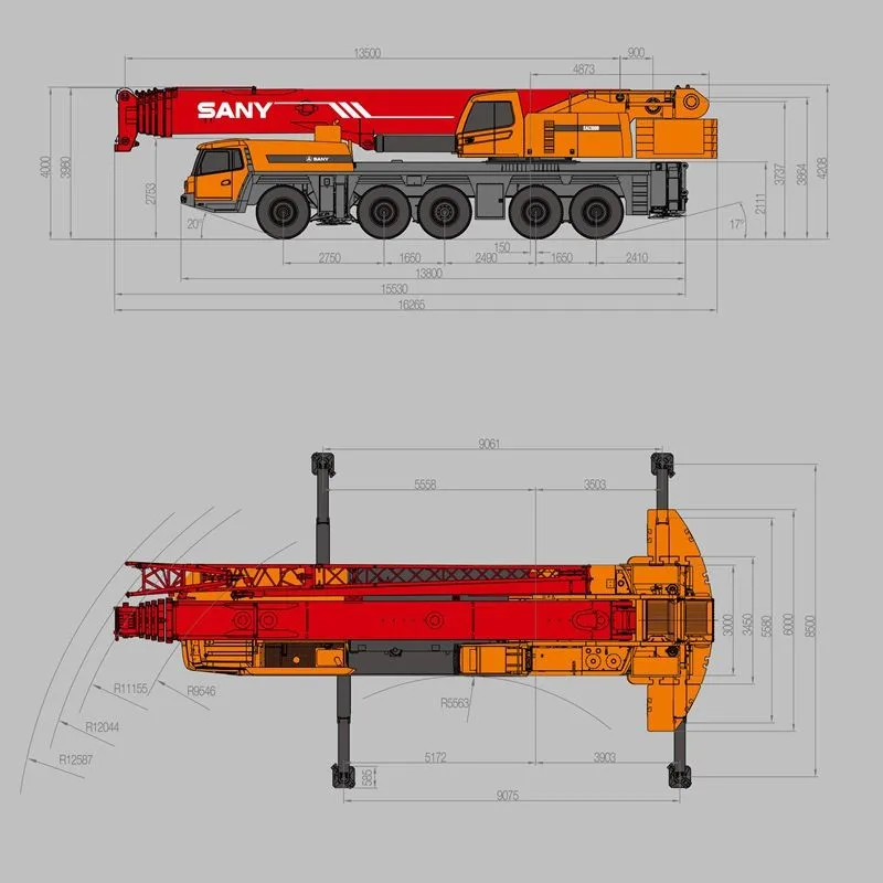 SAC1300S SANY All Terrain Crane 130 Tons Lifting Capacity Crane Truck Lamp Good Condition for Sale