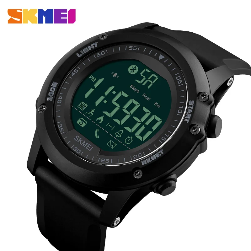 

factory price wholesale men digital wristwatch own brand skmei 1321 sport multifunction smart watch, Black/blue/green