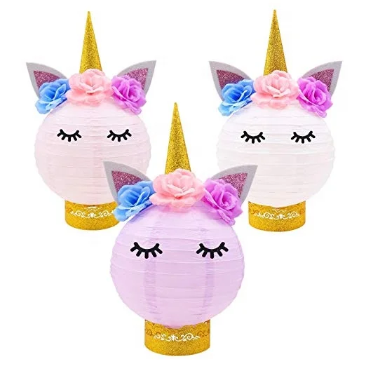Unicorn Table Centerpieces Paper Lanterns Party Decorations Diy