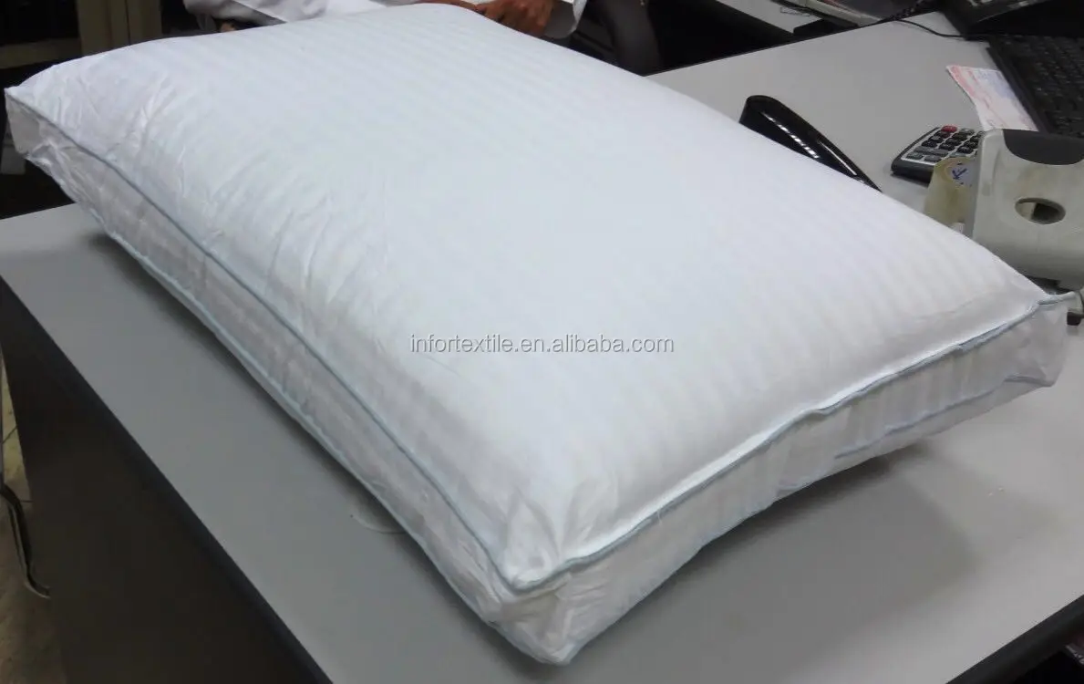 233TC  DOWN PROOF  100%COTTON   white color pillow shell with  piping AND HEIGHT  OR  3D MESH