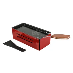 Image of Raclette Grill and Indoor BBQ Family Party Table Home Grill Non-stick Griddle Raclette Grill Mini Pan