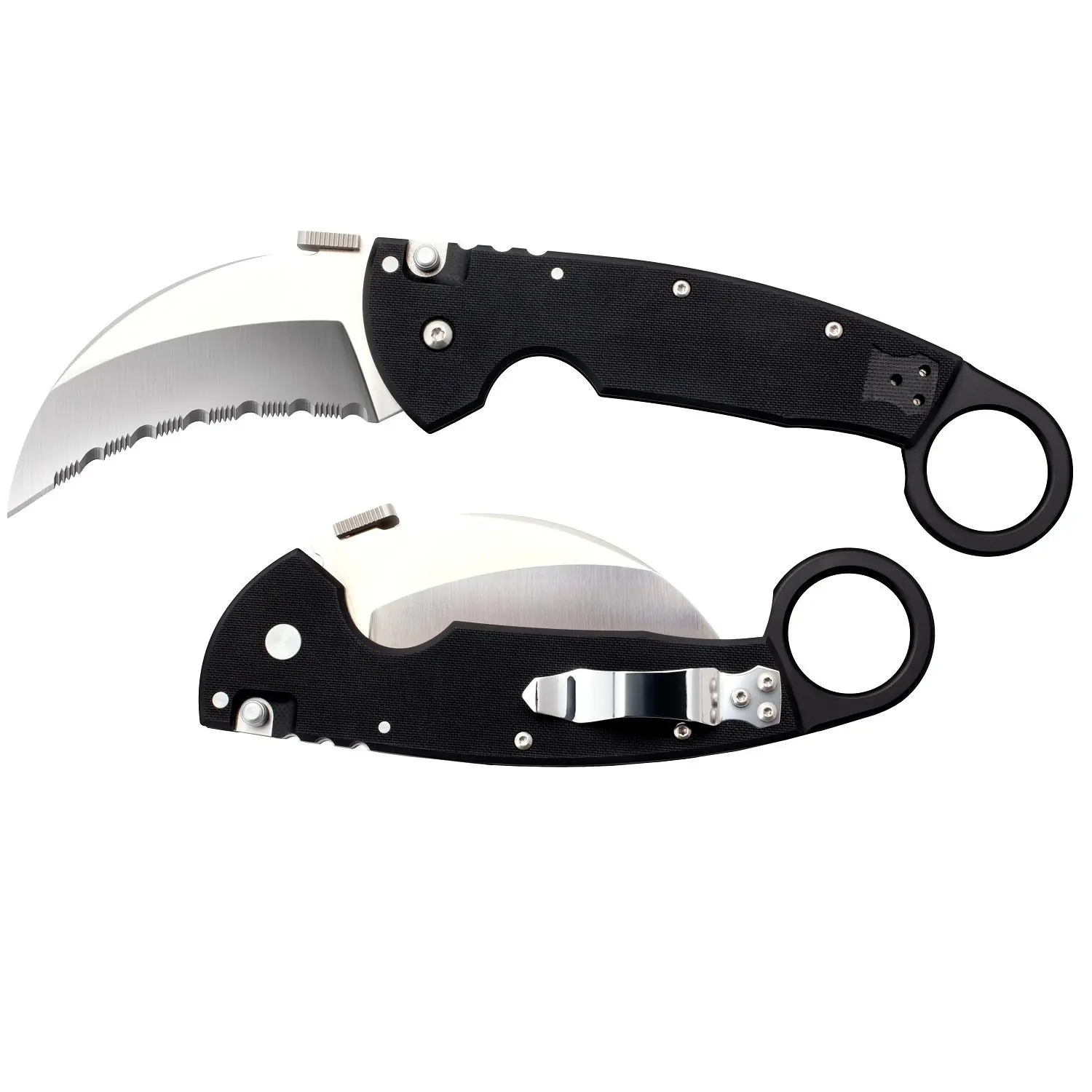 Cold Steel Tiger Claw Folding Tactical Knife 3" Karambit Carpenter CTS XHP Alloy Steel Blade G-10 Handle Black
