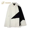 Best selling jtfur ladies fashion 100% double wool coat custom size soft cape