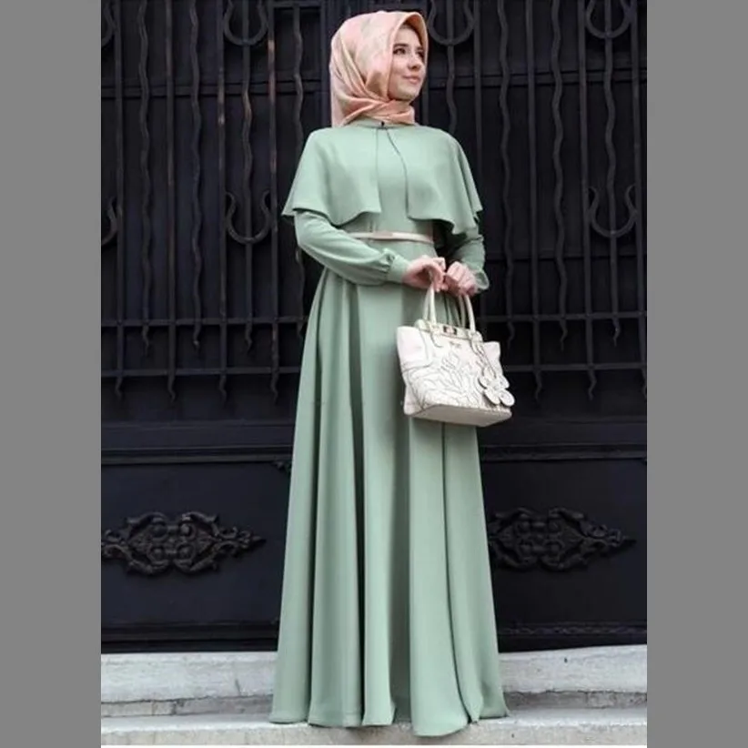 

Womens Muslim Dress Long Sleeve Cloak Kaftan Dresses Robe Islamic Clothing Abaya Y10434