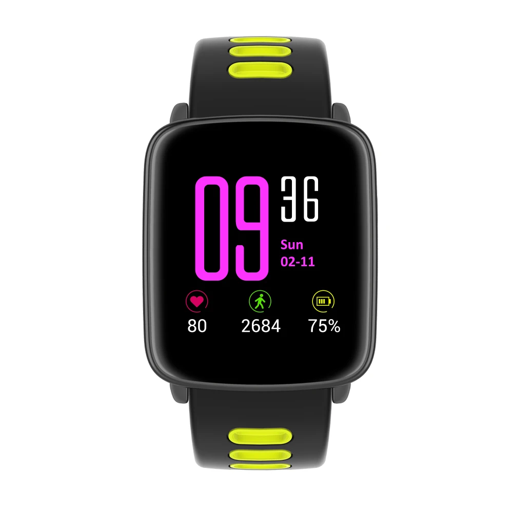 

waterproof smart watch Bluetooth watch men heart rate sports smart watch phone touch screen Silicone strap, N/a