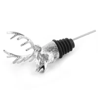 

Wine Pourer and Stopper Wine Aerators Stainless Deer Stag Head Wine Pourer Stags Head Bottle Stopper (Silver white)