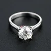 Bridal collection 4 prongs 18k solid white gold 8.5mm 2.5ct round forever one moissanite wedding ring
