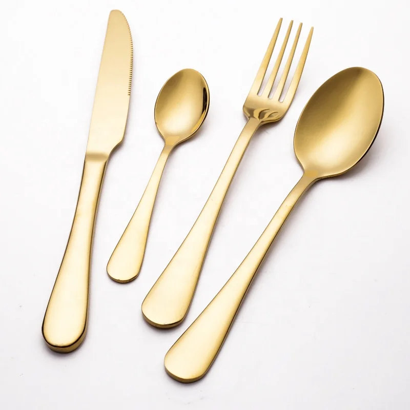 

China Wholesale Restaurant Gold Italian Best Brand Stainless Steel Flatware Set, Gold;rose gold