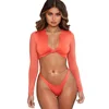 Sexy Long sleeve brazilian bikini Bow Bandage Orange swimsuit Thong mesh swimwear women Micro bikini 2019 summer Bathing JSN159